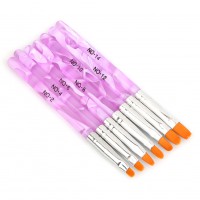 1set 7pcs Hot New Women's Nail Art Pen Purple Brush Nail Art Care Cosmetic Pens