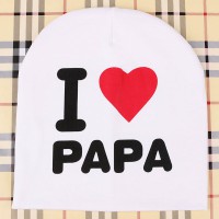 I love PAPA hat kids caps infant Cotton children Beanies Cap Toddler Boys Girls