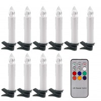 10pc LED Battery Operated Flickering Taper Candles Tea Light Remote Control ABS