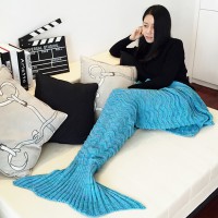 Warm Mermaid Blankets Tail Handmade Crocheted Blankets Super Soft Sleeping Bags