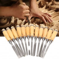 Professional Traditional Folk Art Crafting 12-Piece Wood Carving Chisel Set