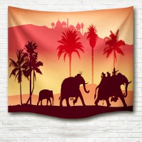 Fashion silhouette elephant pattern tapestry Sofa Bedspread Bedroom Living Room