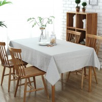 Dining Rectangular Solid color Cotton Linen Tablecloth Waterproof Table Cover