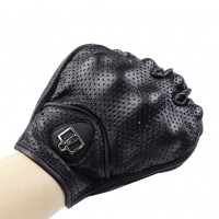 1 Pair M/XL Fashionable Motor Gloves Real Leather Full Finger Motorcycle Gloves