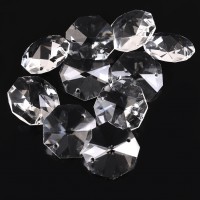 26mm Clear Crystal Octagon Beads Crystal Chandelier 2Hole Prisms Decoration