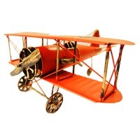 Creative Home Decoration Iron Model Knick-knacks Vintage Tin Airplane German WWI Fghter Model Red