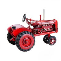 Creative Home Decoration Iron Model Knick-knacks Vintage Tractor Model all One Red