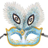 Women's Pretty Masquerade Mask Color Painted Blue 