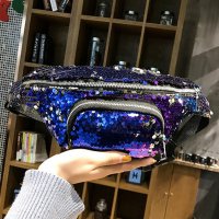 Bling-bling Sequins Decoration Large Capacity Fashion Waist Bag Chest Pack