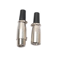 1 Pair Male/Female 3 Pin XLR Jack Plug Microphone MIC Audio Connector Adapter