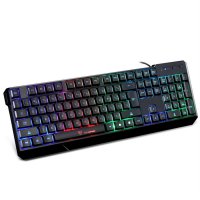 Wired Keyboard 104 Keys Blue Switch Rainbow Backlit Gaming for PC Game