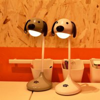 Cartoon Dog Lamp Touch Dimmer Eye-Care LED Light Rechargeable Reading Lamp