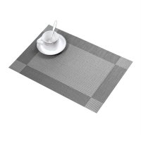 2pcs Cross Weave PVC Place Mat Heat Insulation Washable Dining Table Mats