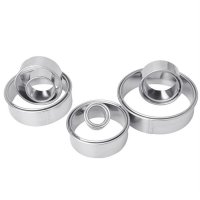 12PCS/SET Round Circle Shape Stainless Steel Cookie Mousse Cake Ring Mold