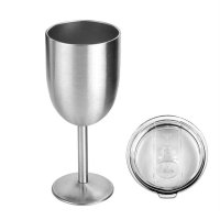 Goblets Stainless Steel Double Walled Wine Glass with Removeable Sliding Lid