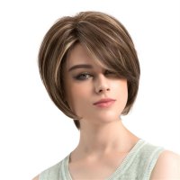 DIY Hair Styling Synthetic Wigs Synthetic Fiber Short Straight Women Wig Hair