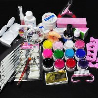 12 Color UV Gel&8 Zebra Brush Nail Art Tool Kit Manicure Set For Beginners
