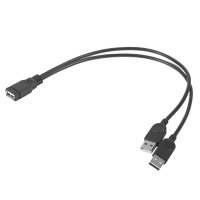 1 Female To Dual USB Male Y Splitter USB Charging Power Extension Cable