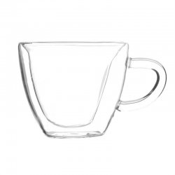 Heart Shape Double Wall Milk Glass Cup Coffee Tea Beer Cup Juice Mug Drinkware