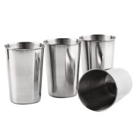 Set of 4 Stainless Steel Camping Cup Mug Drinking Coffee Tea With Case