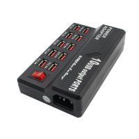 10 Ports AC To DC USB Charger 5V 12A Home Travel Fast Charger For Phone Tablet