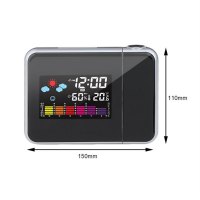 Digital Weather LCD Projection Snooze Alarm Clock with Colorful LED Backlight