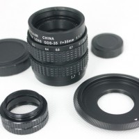 Black 35mm f/1.7 CCTV Lens for nex nex3 nex5 + C Mount to NEX adapter + Macro Ring