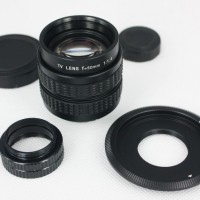 Black 50mm f1.4 CCTV TV Lens for nex nex3 nex5 + C Mount to NEX adapter + Macro Ring