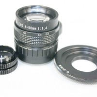 Black 50mm f1.4 CCTV TV Lens for Canon EOS M+ C-EOS M adapter +2 Macro Rings