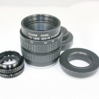 Black 35mm f/1.7 CCTV Lens for Pentax Q + C Mount to Pentax Q adapter +2 Macro Rings