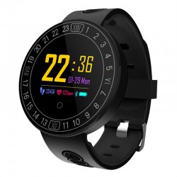 Q8Plus color screen bluetooth smart bracelet IP68 waterproof heart rate blood pressure metal paint dial blue
