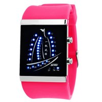 1001 Creative LED Watch With Chinese Characters Rose Red