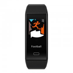 TF6 Smart Bracelet Fitness Tracker Heart Rate Monitor Color Screen IP67 Waterproof Black