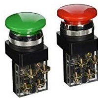 Button switch mushroom head self-reset button opening 30mm red and green type A