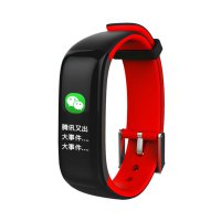 P1 plus color screen waterproof blood pressure heart rate movement meter step caller id smart health bracelet gray