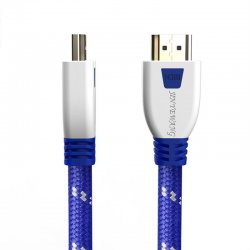 White and blue woven hdmi cable 2.0 version 4K hd cable for computer host 1.5 meters