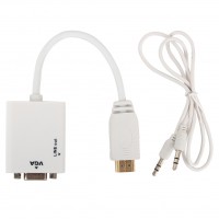 1080P Mini HDMI Male to HD Cable Audio Output VGA Female Video Converter Adapter