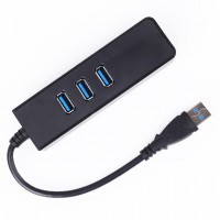 3 Ports USB 3.0 External Hub with 1 RJ45 Gigabit Network Adapter Wired Adapter 
