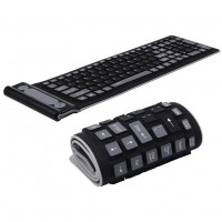 Wireless Keyboard 2.4Ghz Waterproof Flexible Silicone soft Rubber PC / Laptop