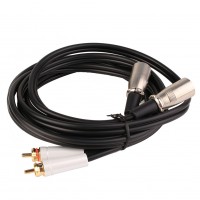PVC black dual RCA male to male adapter cable dual microphone NEW FASHION
