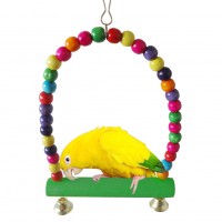 Colorful Pet Birds Toy Parrot Rope Toys Pet Birds Beads Rotating Toy For Parrot