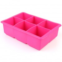 6 Cavity Large Silicone Drink Ice Cube Pudding Jelly Soap Mold Mould Tray Tool