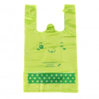 50pcs Supermarket Smiling Face Pattern Plastic Bags Bear Smiling Shopping Bag