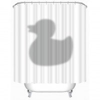 3D Waterproof Polyester Shower Curtain Duck Shadow Pattern With 12 Plastic Hooks