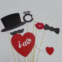 8pcs DIY Party Fun Masks Photo Booth Props Fun Hat Mustache Lips Glasses Wedding