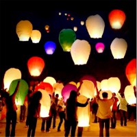20PCS Colored Lanterns Sky Lanterns Chinese Wishing Lantern For Birthday Wedding