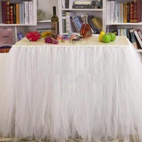 ​Tableware Tulle White Skirt Tableware Decor Wedding Party Baby Shower Decor