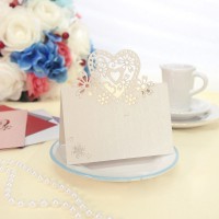  Love Heart  50pcs Cut Table Name Place Cards Wedding Party Favor Decor