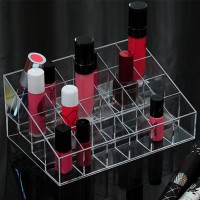 Clear Acrylic 24 Cosmetic Organizer Makeup Case Holder Display Stand Storage Box