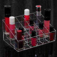 Clear Acrylic 24 Cosmetic Organizer Makeup Case Holder Display Stand Storage Box